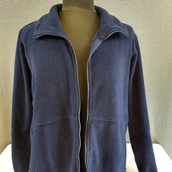 navy blue columbia fleece jacket